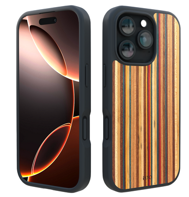 iPhone 16 Pro Case - MagSafe® Compatible - Skateboard Wood - iATO Wooden Wonders