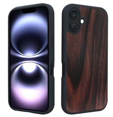 iPhone 16 Case - MagSafe® Compatible - Ebony Wood - iATO Wooden Wonders