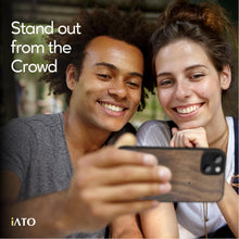 Load image into Gallery viewer, iPhone 15 - iATO Walnut Wood Case - Protective Design. - iATO Awesome
