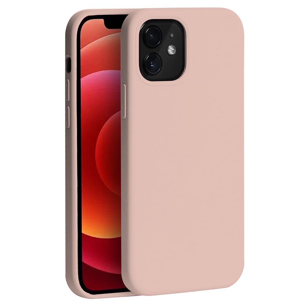 iPhone 12 mini - iATO Pink Sand Liquid Silicone Case - Protective Design. - iATO Awesome