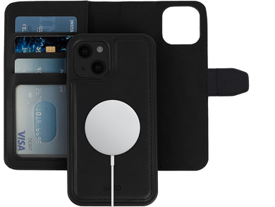 iPhone 13 mini - iATO Black MagSafe Compatible Detachable Wallet Case - PU Leather. - iATO Awesome