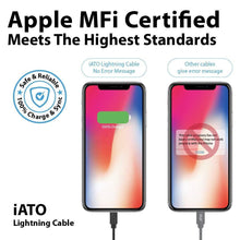 Load image into Gallery viewer, Lightning to USB Cable [Apple MFi Certified] for iPhone, iPad &amp; iPod. 1M. - iATO Awesome Accessories 
