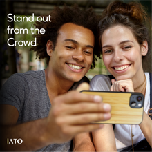 Load image into Gallery viewer, iPhone 14 - iATO Bamboo Wood Case - Protective Design. - iATO Awesome
