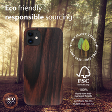 Load image into Gallery viewer, iPhone 11 Case. Real Natural Ebony Wood. 360 Protection. - iATO Awesome Accessories 
