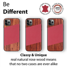Load image into Gallery viewer, iPhone 11 Pro Max - iATO Rosewood &amp; Red Lizard Pattern Leather Case - Protective Design. - iATO Awesome
