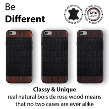 Load image into Gallery viewer, iPhone 6s/6 - iATO Bois de Rosewood &amp; Black Croco Leather Case - Protective Design. - iATO Awesome

