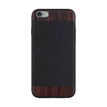 Load image into Gallery viewer, iPhone 6s/6 - iATO Bois de Rosewood &amp; Black Saffiano Leather Case - Protective Design. - iATO Awesome
