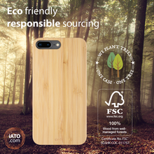 Load image into Gallery viewer, iPhone 8 Plus / 7 Plus Case. Real Natural Bamboo Wood. Minimalistic Design. - iATO Awesome Accessories 
