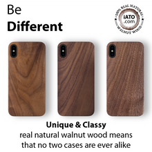 Load image into Gallery viewer, iPhone Xs Max Case. Real Natural Walnut Wood. Minimalistic Design. - iATO Awesome Accessories 
