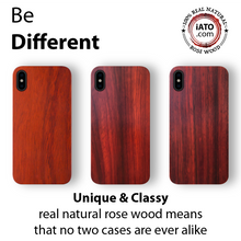 Load image into Gallery viewer, iPhone Xs/X Case. Real Natural Rose Wood. Minimalistic Design. - iATO Awesome Accessories 
